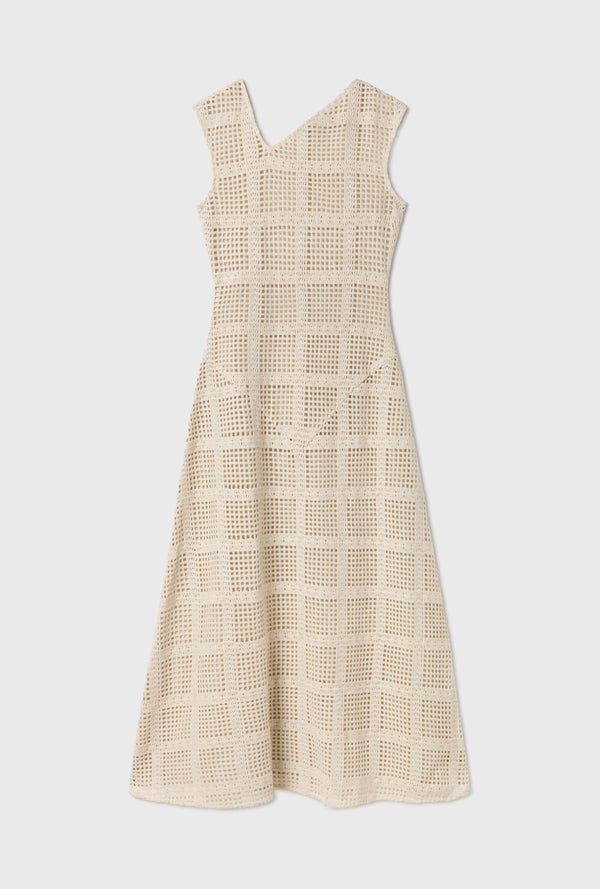 COTTON GRID GOT IT DRESS NATURAL