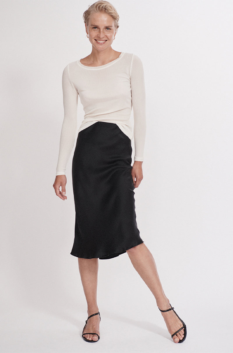 BIAS CUT SKIRT BLACK