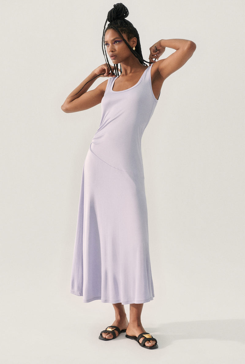 JERSEY SLEEVELESS DRESS LAVENDER