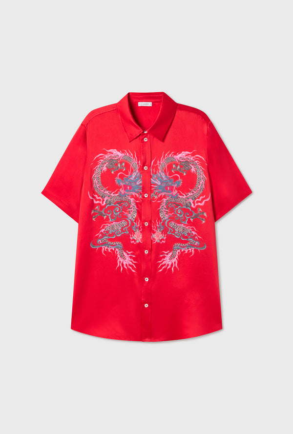 SHORT SLEEVE BOYFRIEND SHIRT YEAR OF THE DRAGON