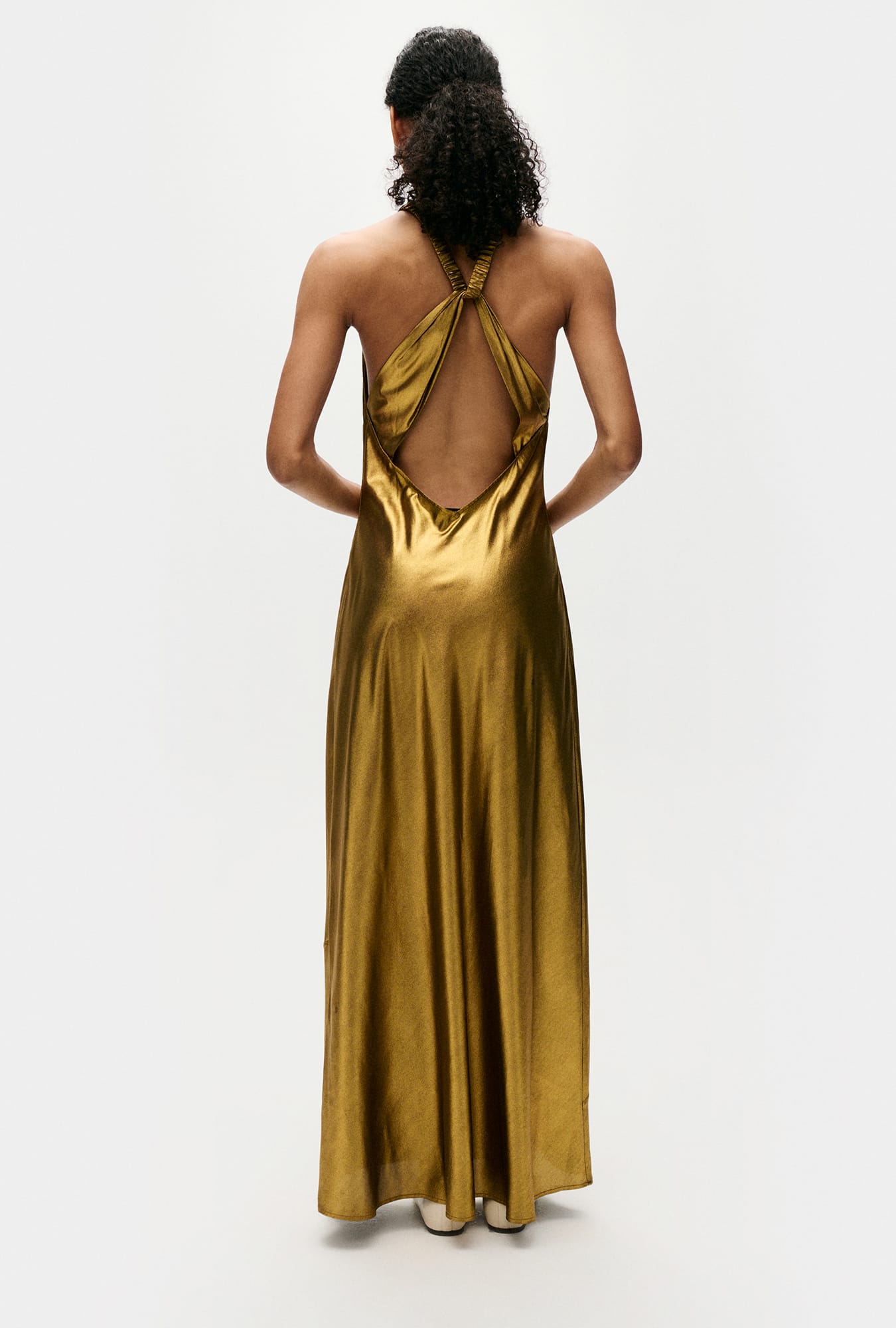 HIGH LOW DRESS GOLD