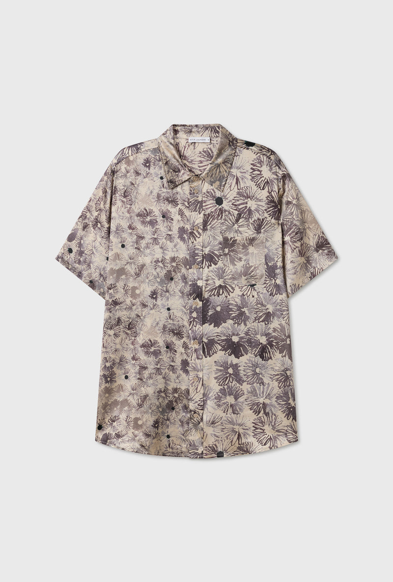 SHORT SLEEVE BOYFRIEND SHIRT ASTER FLORAL