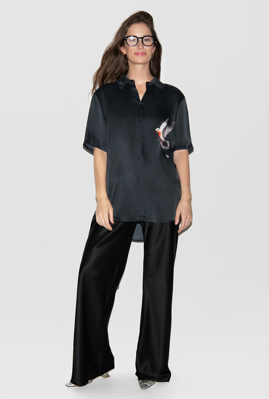 SHORT SLEEVE BOYFRIEND SHIRT BLEEDING DOVE