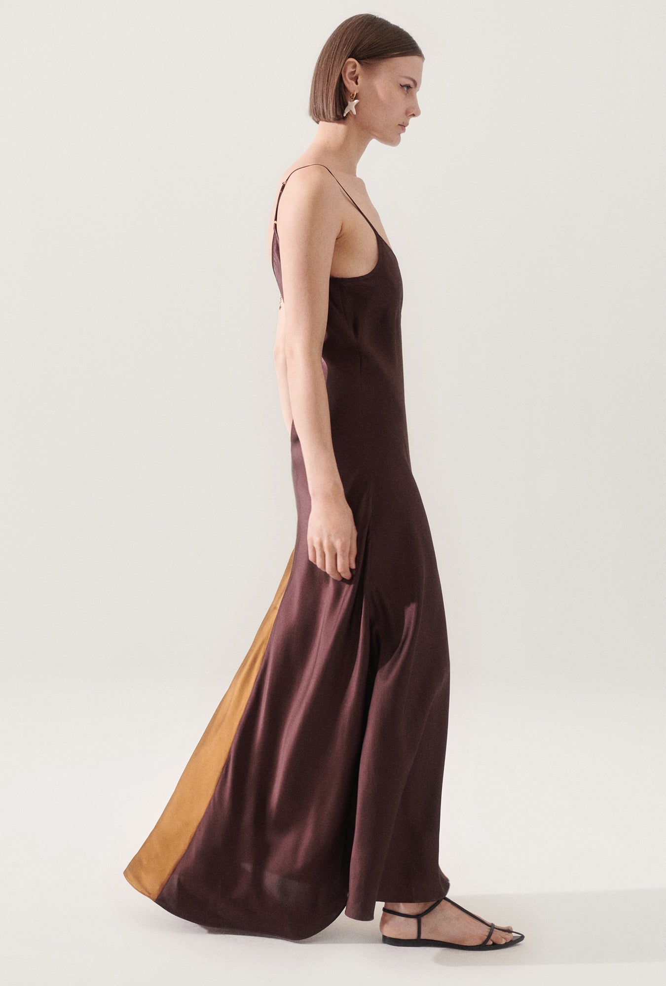 TWO TONE DRESS CACAO/VAN DYKE BROWN