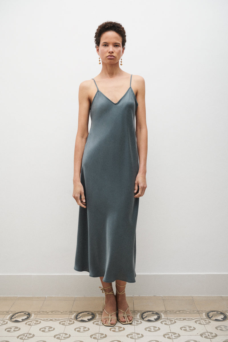 90S SLIP DRESS SLATE