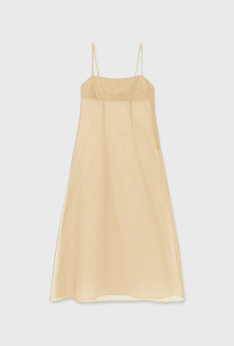 ORGANZA A-LINE DRESS BEIGE