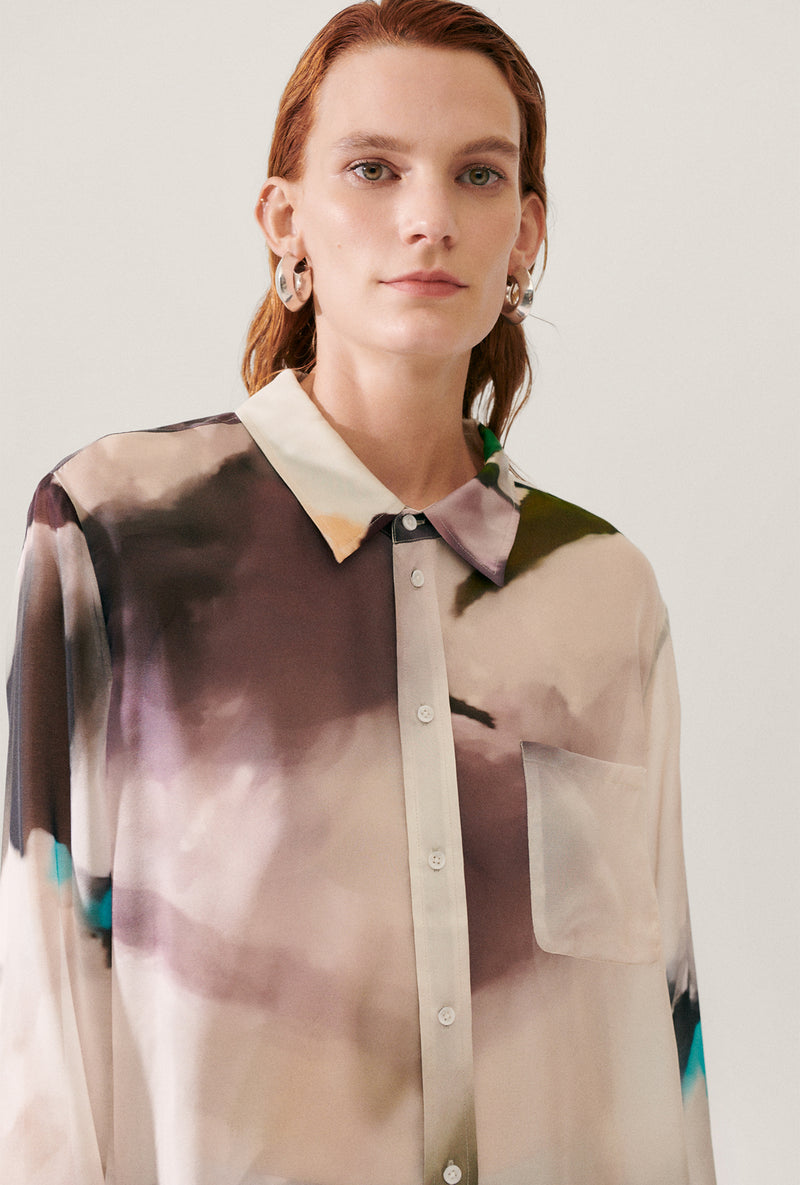 CHIFFON BOYFRIEND SHIRT PHOSPHATE