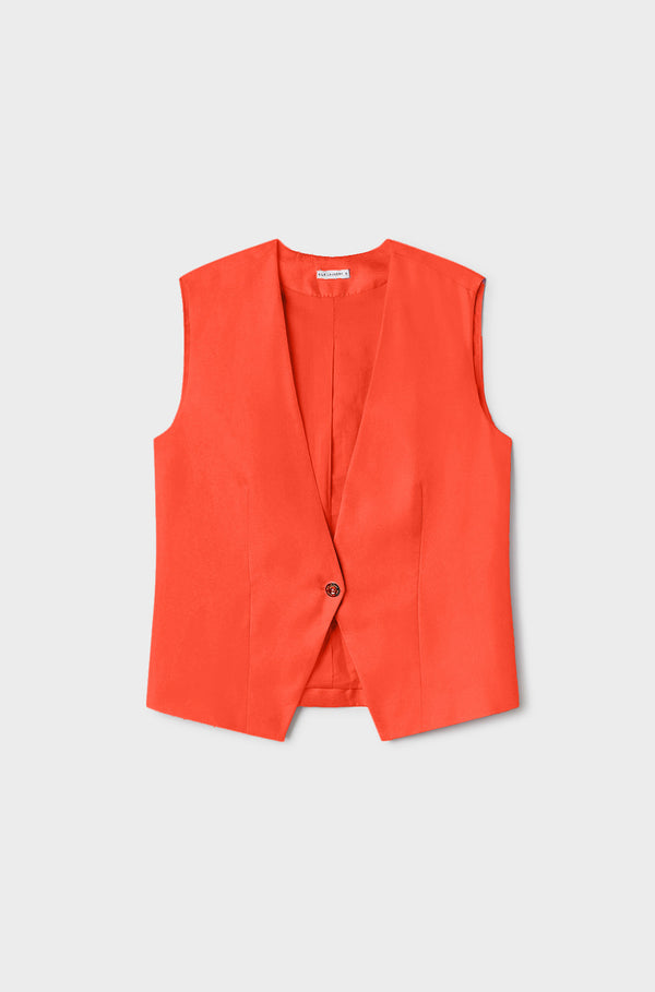 TWILL SLOUCH VEST POPPY