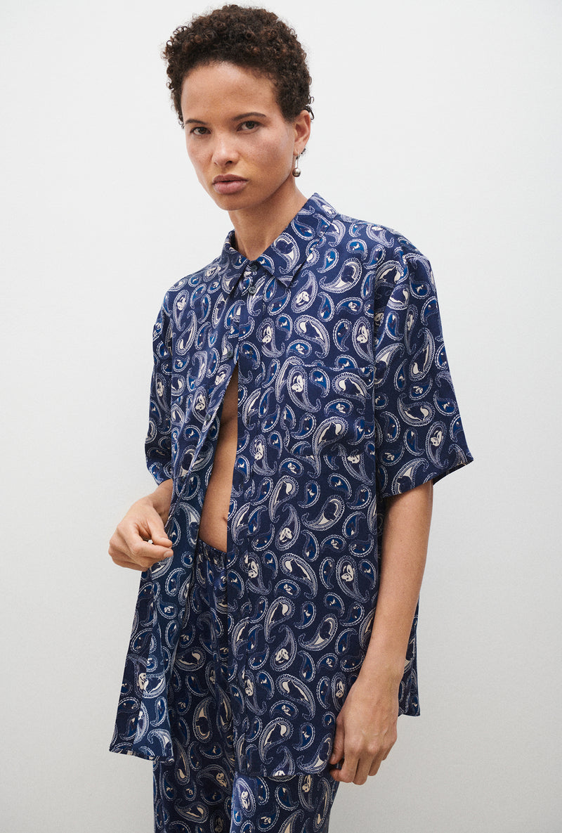 SHORT SLEEVE BOYFRIEND SHIRT 2.0 HOUNDS PAISLEY