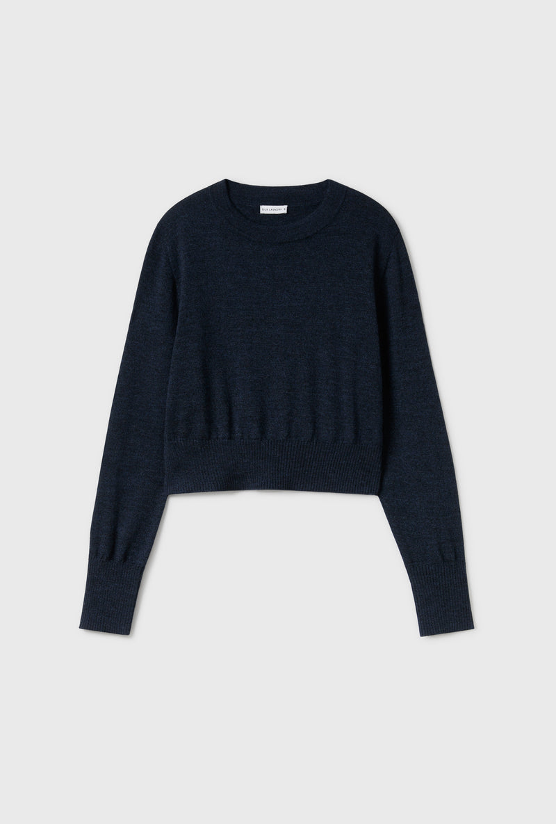 CROPPED CREWNECK AZUL MELANGE