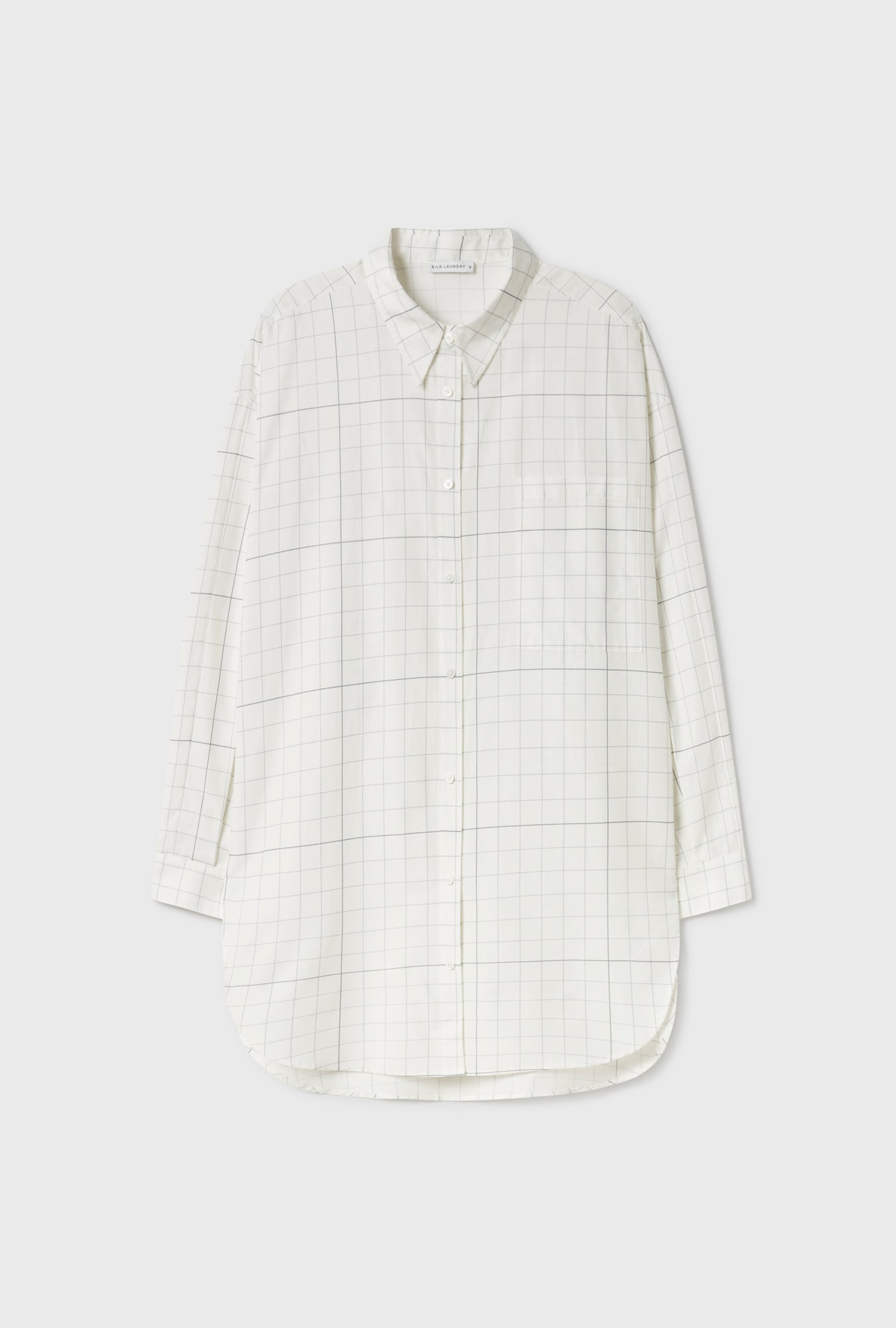 COTTON SILK ROUND SHIRT GRID