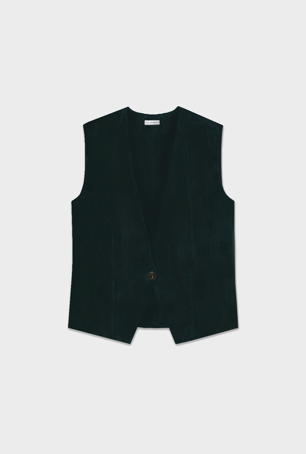 TWILL SLOUCH VEST BLACK