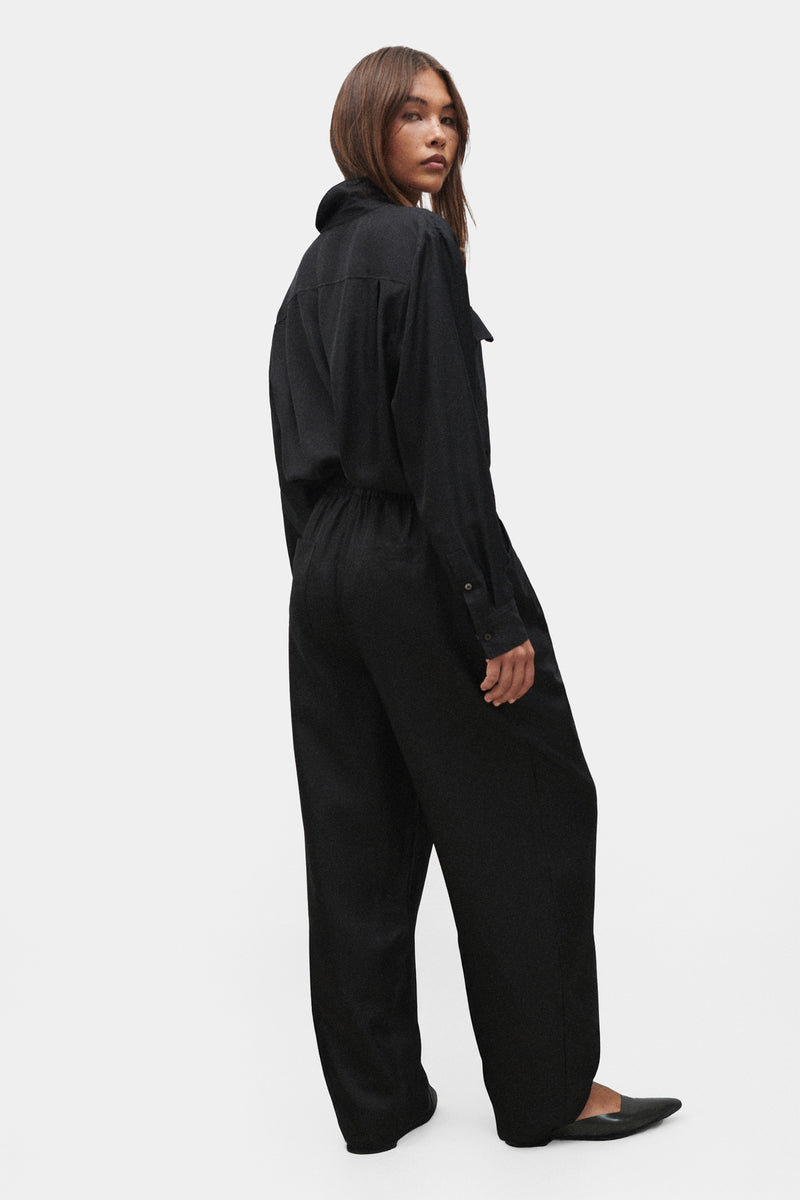 TWILL SLOUCH PANTS BLACK