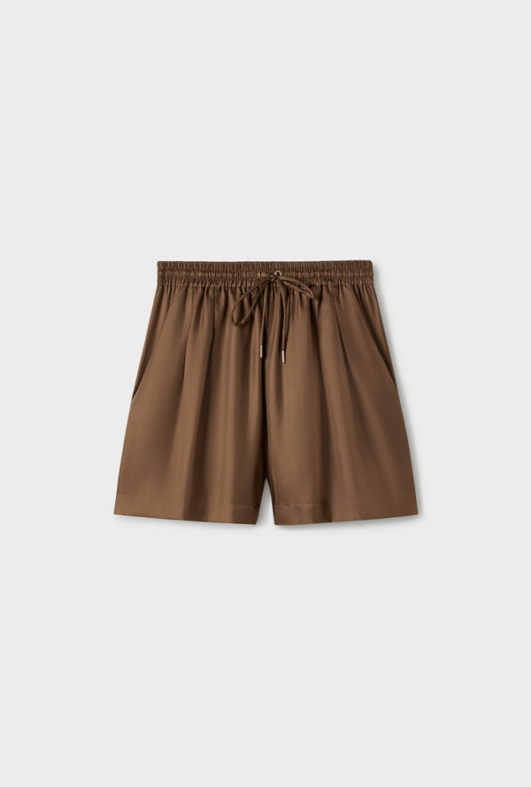 TWILL SLOUCH SHORTS DARK EARTH