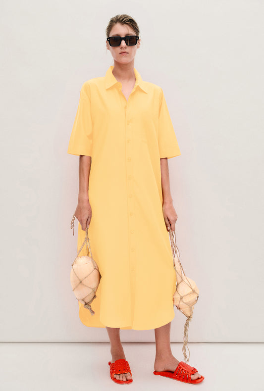 SHORT SLEEVE BOYFRIEND SHIRT DRESS MARGARITA